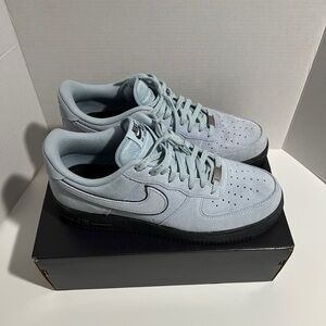 Nike Men’s Low Top Suede Sneakers - Pale Blue with Black Sole